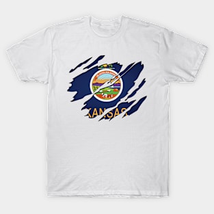 Tear Away Kansas Flag T-Shirt